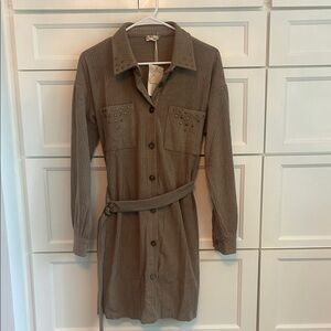 Hem & Thred Corduroy Studded Collar Dress